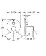 Grohe Essence Ankastre Banyo Bataryası 3 Yollu Sert Grafit - 24169A01 - Ankastre Banyo Bataryası - 3