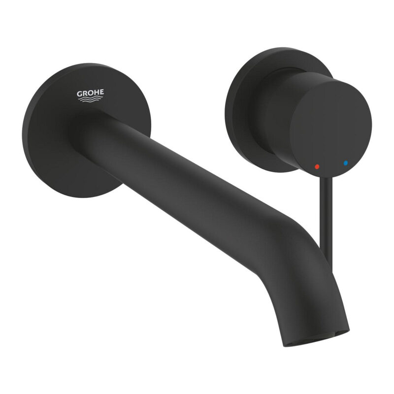 Grohe Essence Duvardan Ankastre Lavabo Bataryası L-Boyut (Sıva Üstü Grubu), Hayalet Siyah - 29193KF1 - Ankastre Lavabo Bataryası