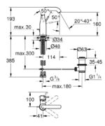 Grohe Essence New Lavabo Bataryası, Sifon Kumandalı M-Boy - 24173001 - Lavabo Bataryası - 2