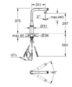 Grohe Essence SmartControl Spiralli Eviye Bataryası, Hayalet Siyah - 31892KF0 - Spiralli Mutfak Eviye Bataryası - 3