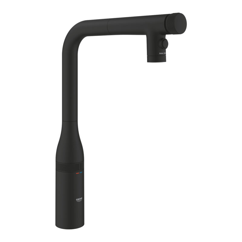 Grohe Essence SmartControl Spiralli Eviye Bataryası, Hayalet Siyah - 31892KF0 - Spiralli Mutfak Eviye Bataryası