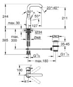 Grohe Essence Yüksek Lavabo Bataryası, Sifon Kumandalı, Krom - 24174001 - Yüksek Lavabo Bataryası - 2