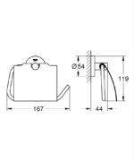 Grohe Essentials Kapaklı Tuvalet Kağıtlığı, Sert Grafit - 40367A01 - Tuvalet Kağıtlık - 1