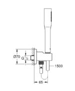 Grohe Euphoria Cosmopolitan Stick Ankastre Bağlantılı El Duşu Seti - 26404000 - El Duşu Takımı - 1