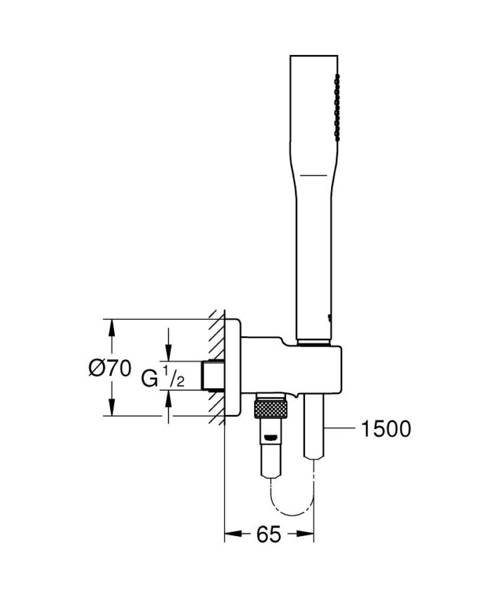 Grohe Euphoria Cosmopolitan Stick Ankastre Bağlantılı El Duşu Seti - 26404000 - El Duşu Takımı - 1