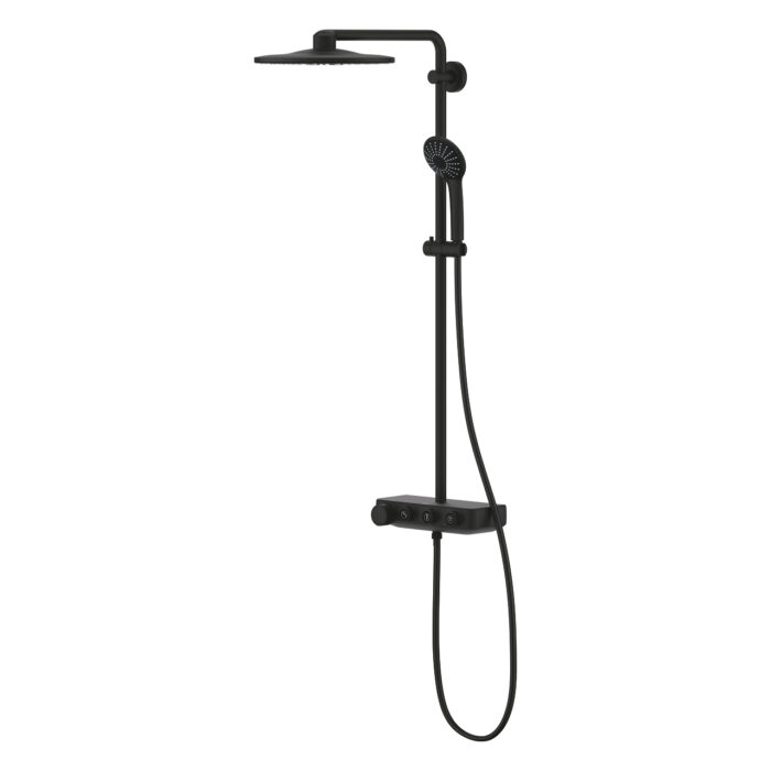 Grohe Euphoria SmartControl 310 Duo Duş Sistemi, Duvara Monte, Termostatik Bataryalı Duş Kolonu, Hayalet Siyah - 22120KF0 - Duş Paneli ve Kolonu - 2