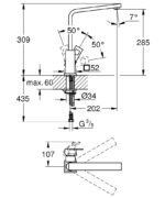 Grohe Eurocube Eviye Bataryası - 31255000 - Mutfak Eviye Bataryası - 1