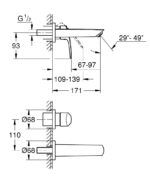 Grohe Eurosmart Duvardan Ankastre Lavabo Bataryası (Sıva Üstü Grubu) - 29337003 - Ankastre Lavabo Bataryası - 3