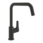 Grohe Eurosmart Kuğu Borulu Eviye Bataryası, Mat Siyah - 305672430 - Mutfak Eviye Bataryası