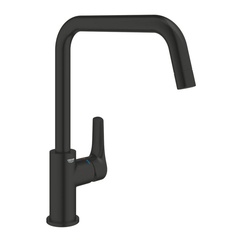 Grohe Eurosmart Kuğu Borulu Eviye Bataryası, Mat Siyah - 305672430 - Mutfak Eviye Bataryası