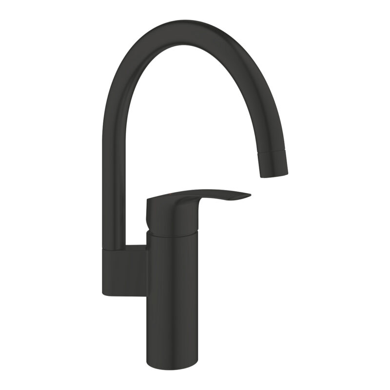 Grohe Eurosmart Kuğu Borulu Eviye Bataryası, Mat Siyah - 332022433 - Mutfak Eviye Bataryası