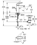 Grohe Eurosmart Lavabo Bataryası, Sifon Kumandalı, Mat Siyah - 233222433 - Lavabo Bataryası - 3