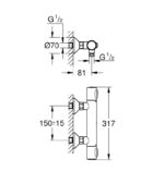 Grohe Grohtherm 500 Termostatik Duş Bataryası - 34793000 - Termostatik Bataryalar - 3