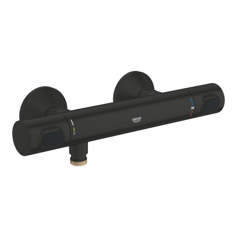 Grohe Grohtherm 500 Termostatik Duş Bataryası, Mat Siyah - 347932430 - Termostatik Bataryalar
