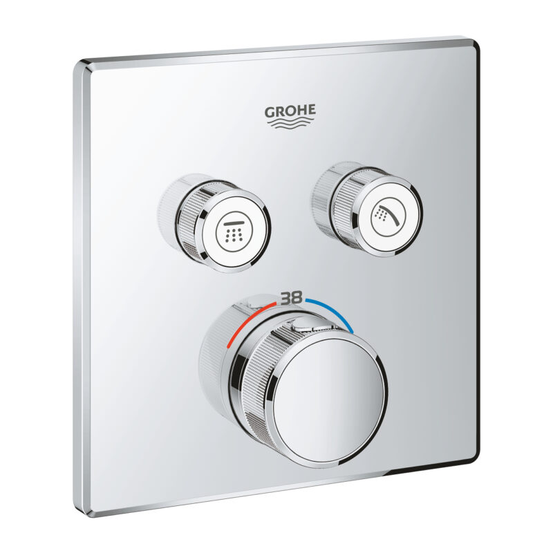 Grohe Grohtherm SmartControl Akış Kontrollü Ankastre Termostatik Banyo Bataryası (2 Yollu, Sıva Üstü Grubu) - 29124000 - Termostatik Bataryalar