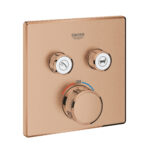 Grohe Grohtherm SmartControl Akış Kontrollü Ankastre Termostatik Banyo Bataryası (2 Yollu, Sıva Üstü Grubu), Fırçalı Bakır - 29124DL0 - Termostatik Banyo Bataryası