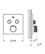 Grohe Grohtherm SmartControl Akış Kontrollü Ankastre Termostatik Banyo Bataryası (2 Yollu, Sıva Üstü Grubu), Fırçalı Sert Grafit - 29124AL0 - Termostatik Banyo Bataryası - 1