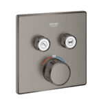 Grohe Grohtherm SmartControl Akış Kontrollü Ankastre Termostatik Banyo Bataryası (2 Yollu, Sıva Üstü Grubu), Fırçalı Sert Grafit - 29124AL0 - Termostatik Banyo Bataryası