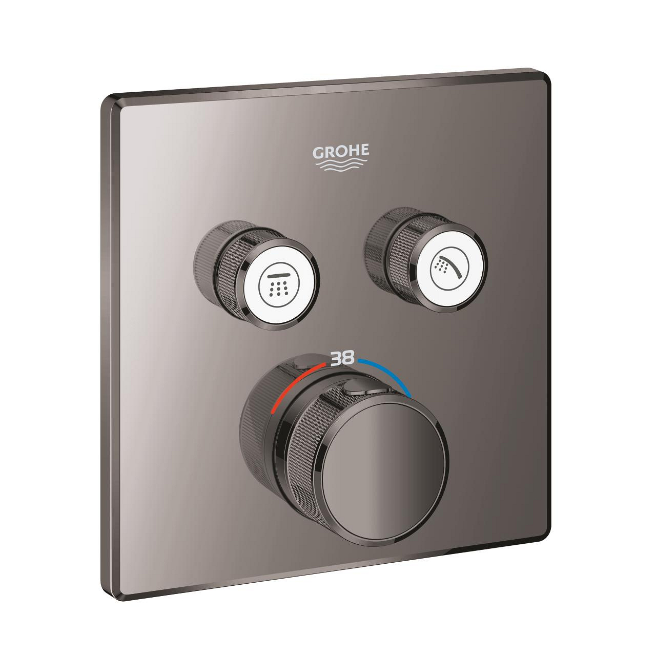 grohe grohtherm smartcontrol akis kontrollu ankastre termostatik banyo bataryasi 2 yollu siva ustu grubu sert grafit 29124A00 Grohe Grohtherm SmartControl Akış Kontrollü Ankastre Termostatik Banyo Bataryası (2 Yollu, Sıva Üstü Grubu), Sert Grafit - 29124A00 - Termostatik Bataryalar