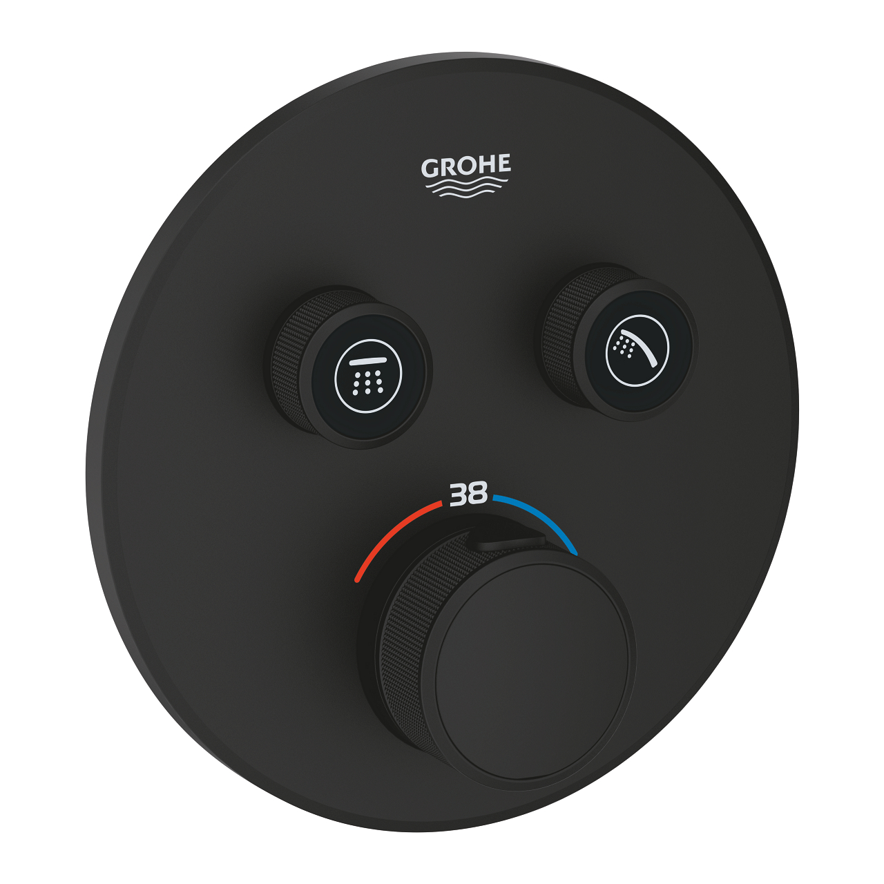 Grohe Grohtherm SmartControl Ankastre Termostatik Banyo/Duş Bataryası (Sıva Üstü Grubu), 2 Yollu, Hayalet Siyah
