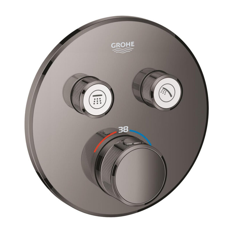 Grohe Grohtherm SmartControl Ankastre Termostatik Banyo/Duş Bataryası (Sıva Üstü Grubu), 2 Yollu, Sert Grafit - 29119A00 - Termostatik Bataryalar