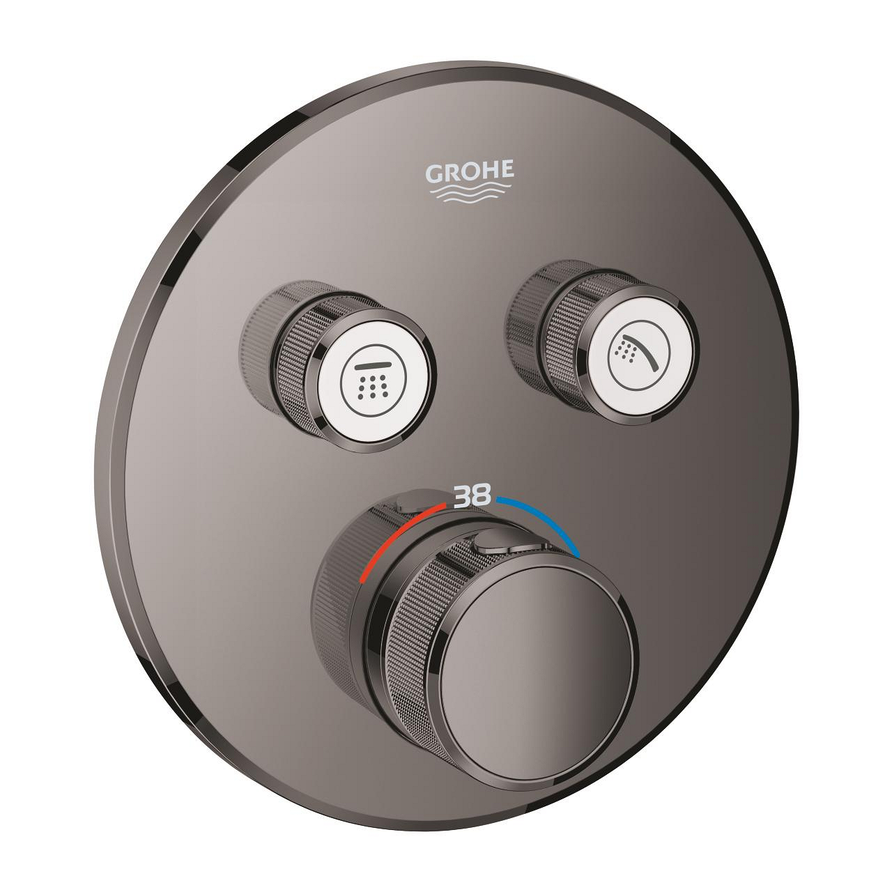 grohe grohtherm smartcontrol ankastre termostatik banyodus bataryasi siva ustu grubu 2 yollu sert grafit 29119A00 Grohe Grohtherm SmartControl Ankastre Termostatik Banyo/Duş Bataryası (Sıva Üstü Grubu), 2 Yollu, Sert Grafit - 29119A00 - Termostatik Bataryalar