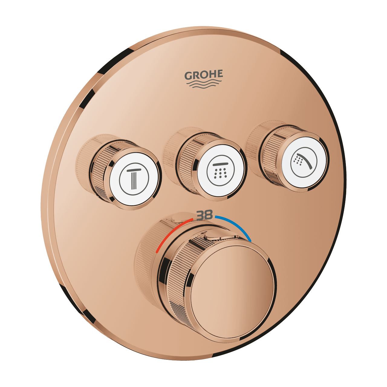 grohe grohtherm smartcontrol ankastre termostatik banyodus bataryasi siva ustu grubu 3 yollu bakir 29121DA0 Grohe Grohtherm SmartControl Ankastre Termostatik Banyo/Duş Bataryası (Sıva Üstü Grubu), 3 Yollu, Bakır - 29121DA0 - Termostatik Bataryalar