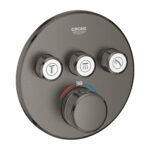 Grohe Grohtherm SmartControl Ankastre Termostatik Banyo/Duş Bataryası (Sıva Üstü Grubu), 3 Yollu, Fırçalı Sert Grafit - 29121AL0 - Termostatik Banyo Bataryası