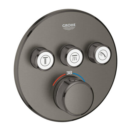 Grohe Grohtherm SmartControl Ankastre Termostatik Banyo/Duş Bataryası (Sıva Üstü Grubu), 3 Yollu, Fırçalı Sert Grafit - 29121AL0 - Termostatik Bataryalar