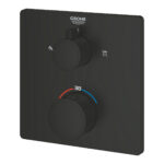 Grohe Grohtherm Termostatik Banyo/Duş Bataryası (Sıva Üstü Grubu), 2 Yollu, Mat Siyah