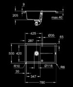 Grohe K400 Kompozit Damlalıklı 1 Gözlü Eviye, Granit Siyah - 31639AP0 - Granit Mutfak Eviyeleri - 1