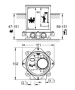 Grohe Küvet Bataryası İçin Ankastre İç Montaj Gövdesi - 29086000 - Ankastre Sıva Altı Grubu - 1