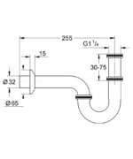 Grohe Lavabo Sifonu - 28947000 - Basmalı Sifon , Gider (Pop-Up) - 2