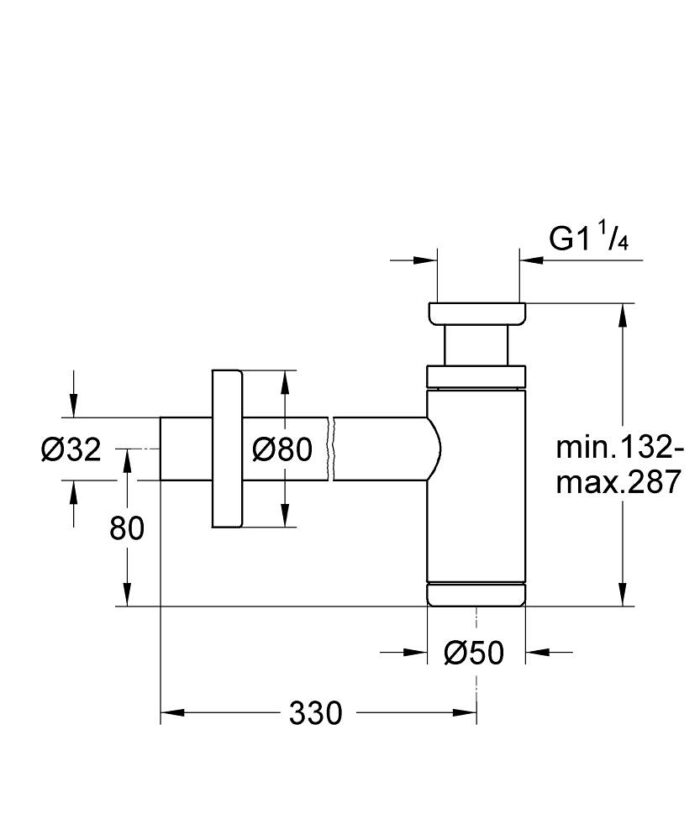 Grohe Lavabo Sifonu Alt Grubu, Hayalet Siyah - 29509KF0 - Lavabo Sifonu - 3