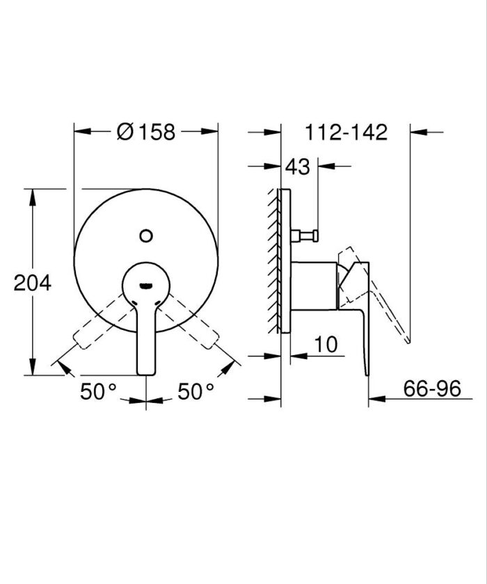 Grohe Lineare Ankastre Banyo/Duş Bataryası (Sıva Üstü Grubu) - 24064001 - Ankastre Banyo Bataryası - 2