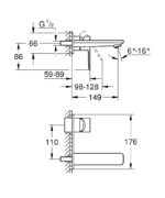 Grohe Lineare İki Delikli Lavabo Bataryası (Sıva Üstü Grubu) - 19409001 - Lavabo Bataryası - 1