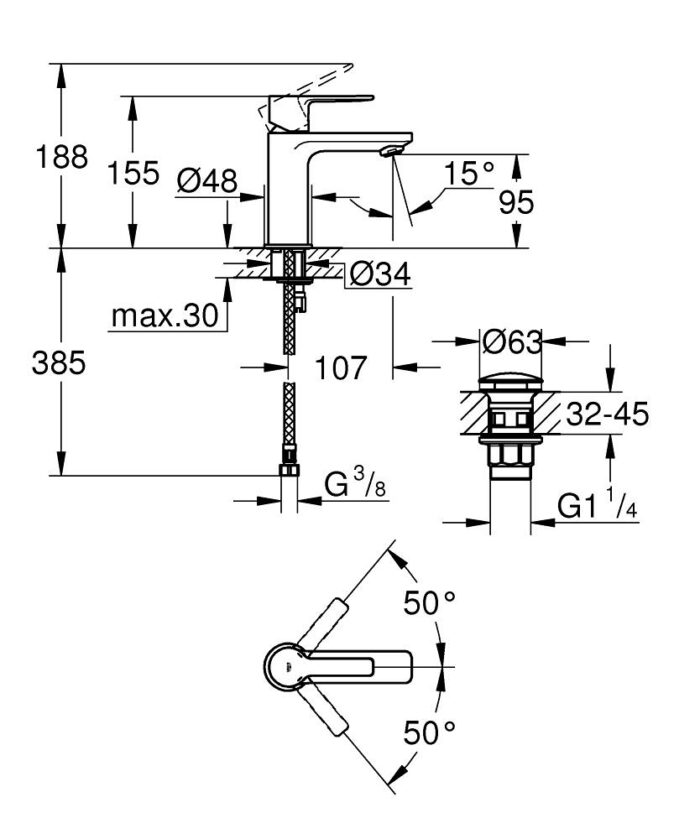 grohe lineare lavabo bataryasi 2 23791001 Grohe Lineare Lavabo Bataryası - 23791001 - Lavabo Bataryaları - 1