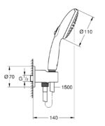 Grohe New Tempesta Ankastre Bağlantılı El Duşu Seti, 2 Akışlı, Mat Siyah - 264062433 - El Duşu Takımı - 1