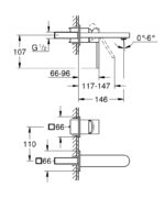 Grohe Plus Ankastre Lavabo Bataryası, (Sıva Üstü Grubu) M-Boy - 29303003 - Ankastre Lavabo Bataryası - 1