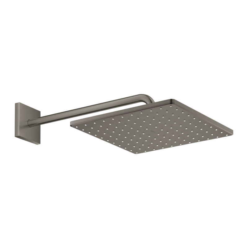 Grohe Rainshower Mono 310 Cube Tepe Duşu Seti, 31 cm, Tek Akışlı, Fırçalı Sert Grafit - 26564AL0 - Tepe Duşları