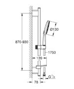 Grohe RainShower SmartActive 130 Sürgülü Duş Seti, 3 Fonksiyonlu - 26548000 - Sürgülü Duş Setleri - 3
