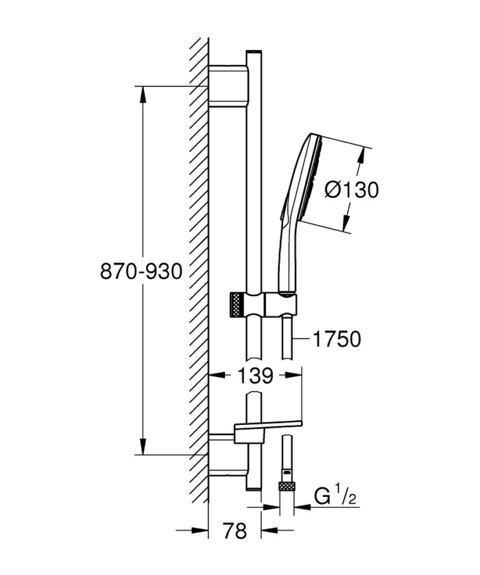 Grohe RainShower SmartActive 130 Sürgülü Duş Seti, 3 Fonksiyonlu - 26548000 - Sürgülü Duş Setleri - 3