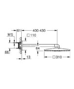 Grohe Rainshower SmartActive 310 Cube Tepe Duşu Seti, 31 cm, 2 Akışlı, 43 cm - 26479000 - Tepe Duşları - 1