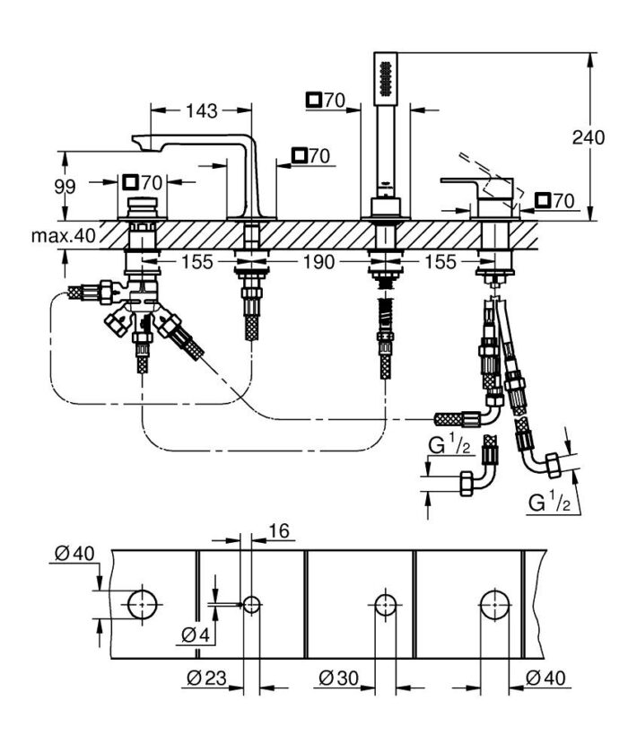 Grohe Rainshower SmartActive 310 Tepe Duşu Seti, 31 cm, 2 Akışlı, Ay Beyazı - 26475LS0 - Tepe Duşları - 3