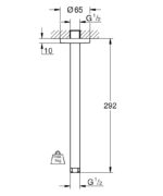 Grohe Rainshower Tepe Duşu İçin Tavan İniş Borusu 292 mm - 28497000 - Tepe Duş Borusu - 3
