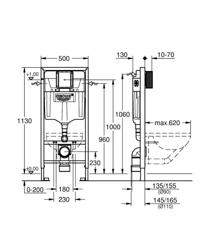Grohe Rapid SL Gömme Rezervuar Pnömatik GD 2 - 38528001 - Gömme Rezervuarlar - 3