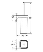 Grohe Selection Cube Tuvalet Fırçalığı - 40857000 - Klozet Temizleme Fırçası - 1