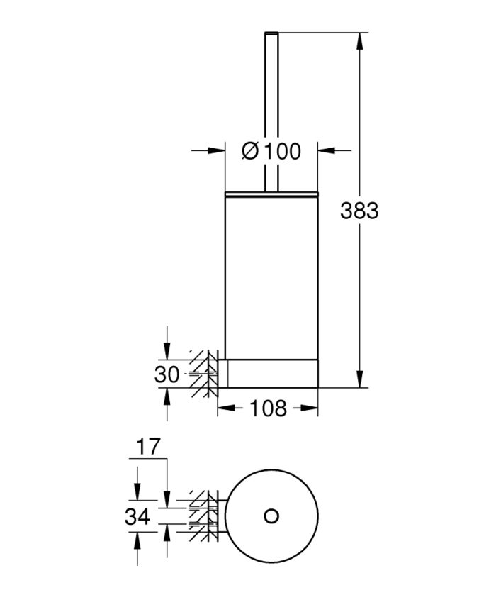 Grohe Selection Tuvalet Fırçalığı, Sert Grafit - 41076A00 - Klozet Temizleme Fırçası - 2