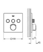 Grohe SmartControl 3 Valfli Akış Kontrollü Ankastre Banyo Bataryası (Sıva Üstü Grubu) - 29149000 - Ankastre Banyo Bataryası - 1