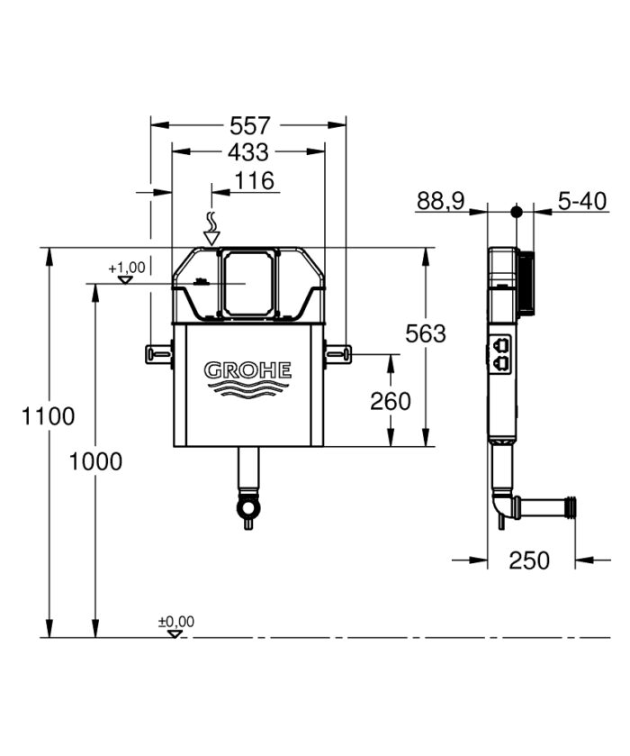 Grohe Solo İnce Helataşı İçin Gömme Rezervuar - 39682000 - Gömme Rezervuarlar - 4